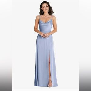 Dessy Collection- COWL NECK CRISS CROSS BACK MAXI DRESS